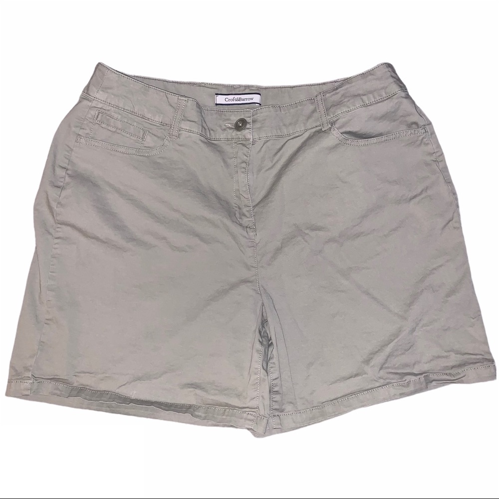 Croft & Barrow Green Khaki Casual Shorts